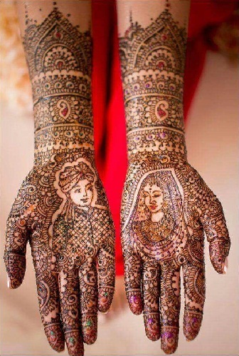 King and Queen Marathi Mehndi Design