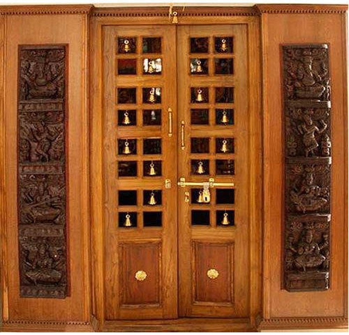 pooja room door designs bells