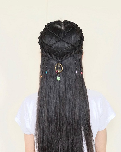 Straight Braided Style for Long Hair