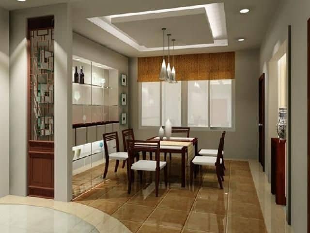 Simple False Ceiling Design for Dining Room