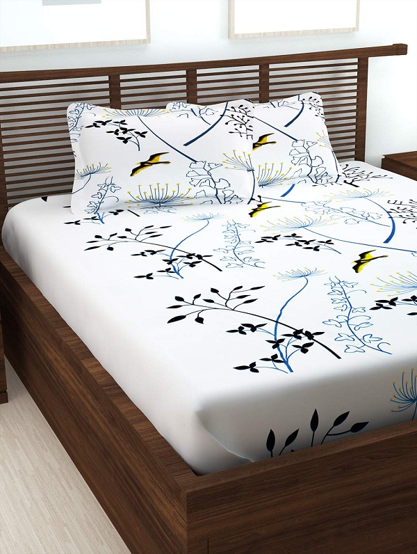 Simple white bed sheet designs