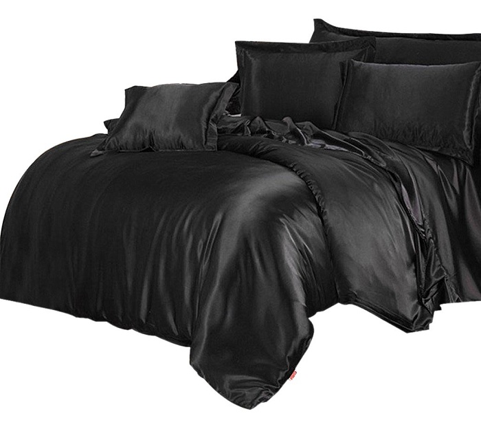 black bed sheets