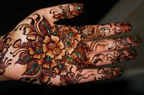 Flower Teej Mehndi