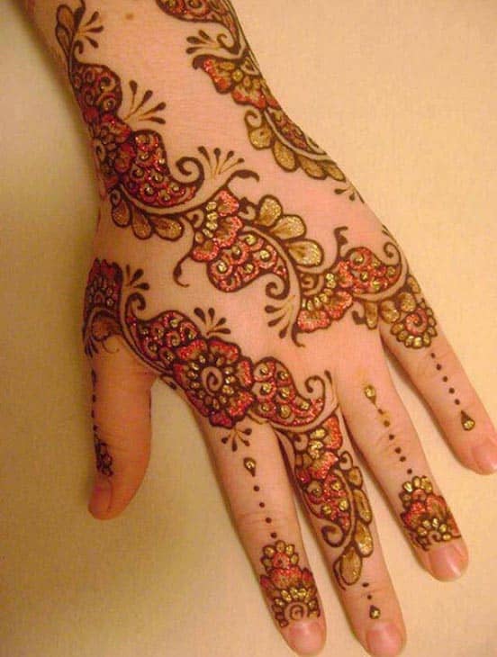 GLITTER MEHNDI DESIGN