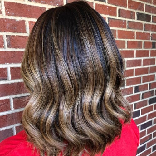 Caramel Balayage on Medium Hair