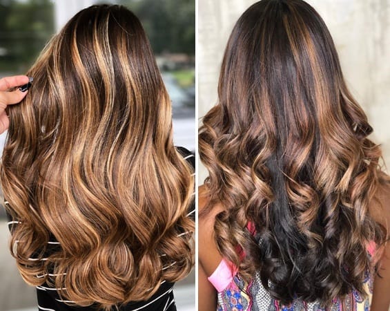 Caramel Balayage on Long Hair