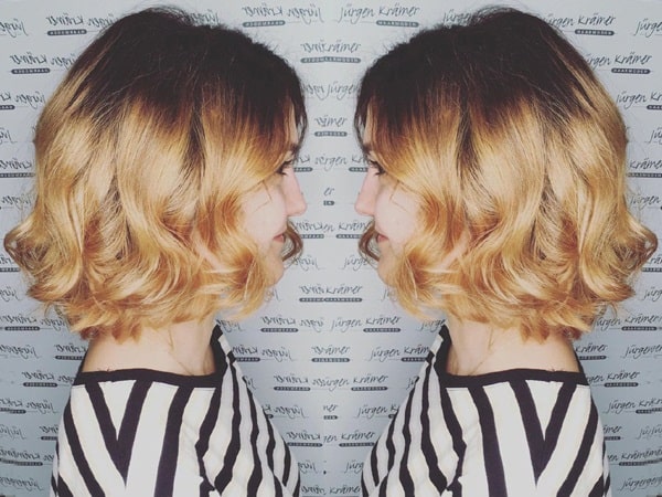 Golden Balayage on Short Hair