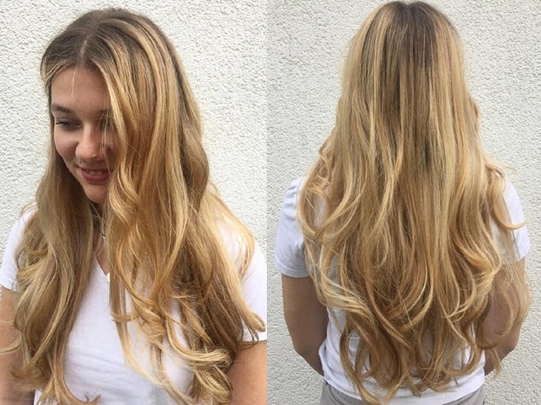 Golden Balayage on Long Hair