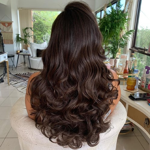 Chocolate Brown Balayage with Long Hair