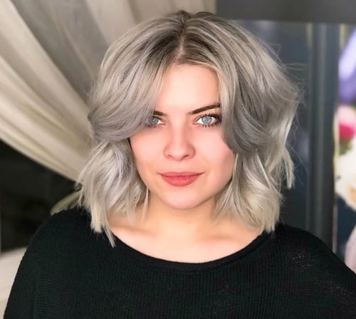 Grey Balayage with Medium Hair