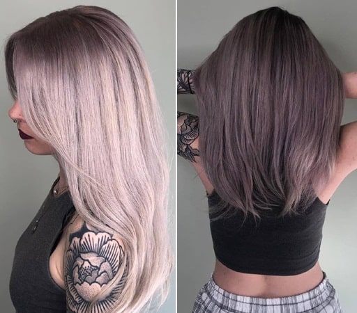 Grey Balayage with Long Hair