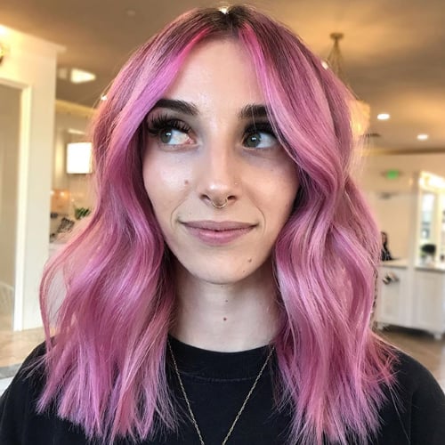 Pinka Balayage on Medium Hair