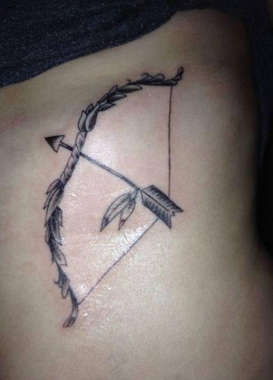 Simple Bow And Arrow Sagittarius Tattoo