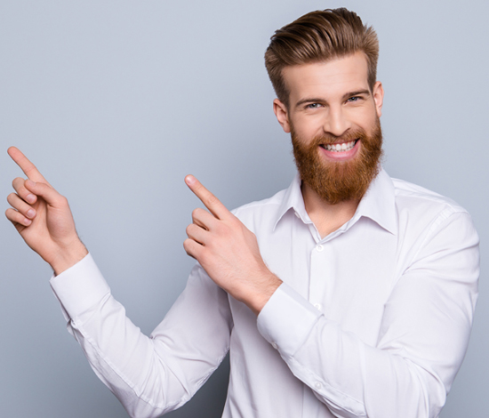 Portrait Serious Confident Bearded Man