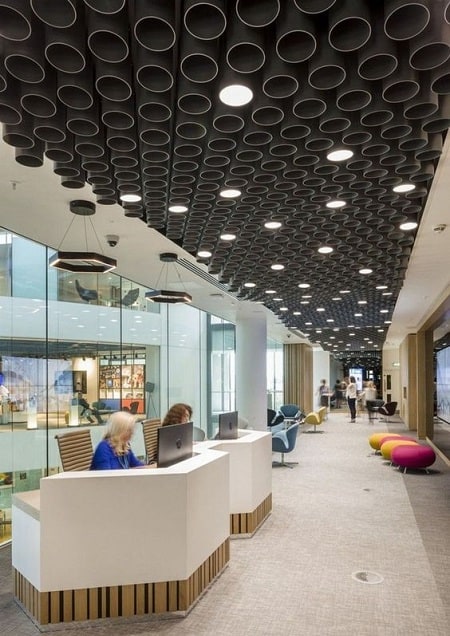 Office Reception False Ceiling Design