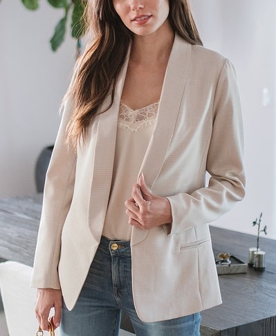 Cream Boyfriend Blazer For Women