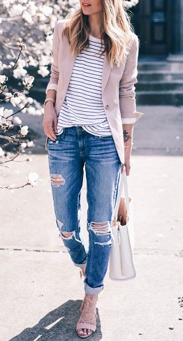 Boyfriend’s Style Cream Color Blazer