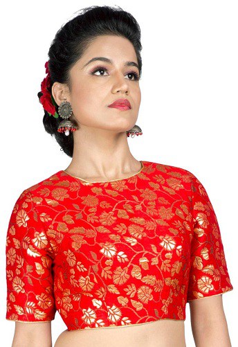 Red Brocade Blouse