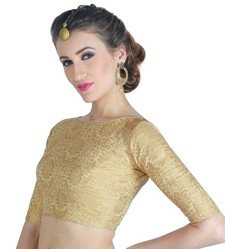 Golden Brocade Blouse Design