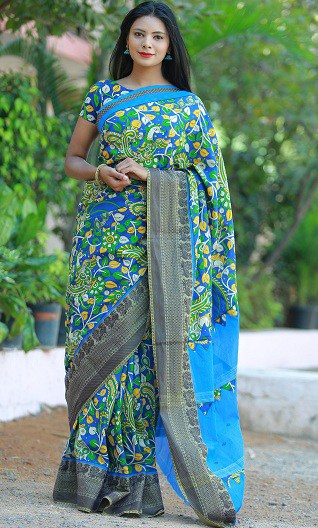 Kalamkari Blouse with Saree