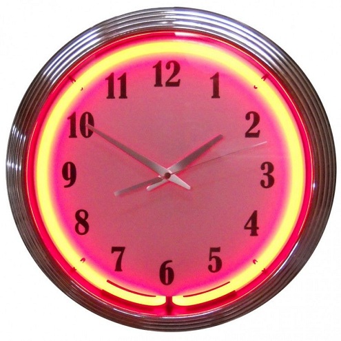 Neon Kitchen Clock