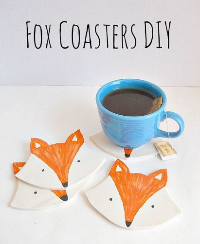 Fox Clay Coasters