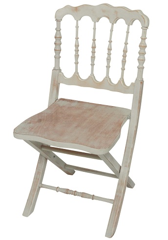 Antique Ivory Folding Chairs: