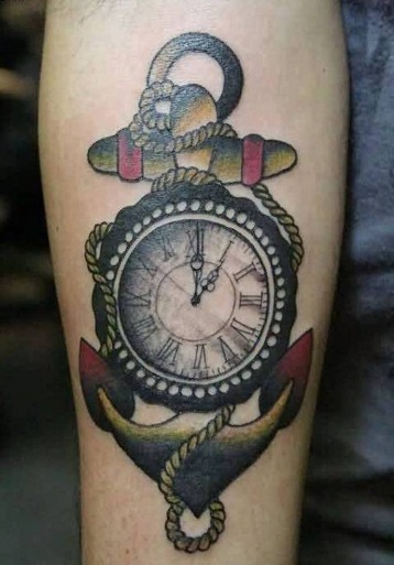 anchor-clock-tattoo-16