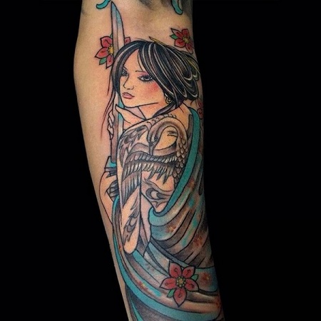 Sophisticated Geisha Tattoo For Women