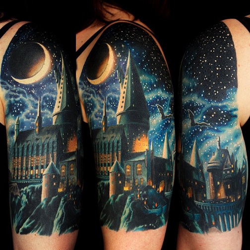 Hogwarts Half Sleeve Design