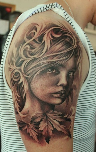 Half Sleeve Portrait Tattoo