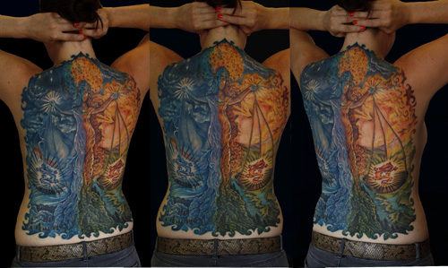 Libra Back piece Tattoo