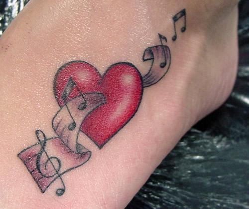 Heart Musical Tattoo