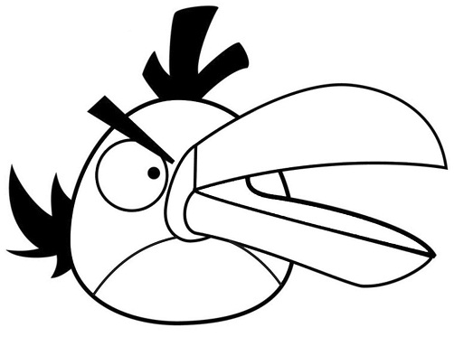 Big Beak Angry Bird Colouring Page