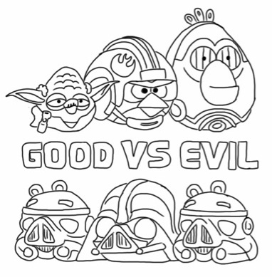 Star Wars Angry Bird Colouring Page