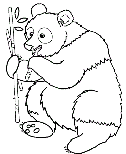 Cute Panda Bear Animal Coloring Page