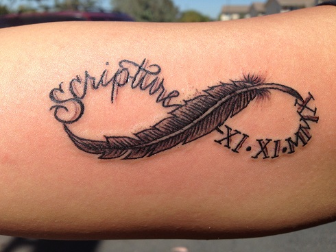 Heart touching Roman numeral Tattoo Design