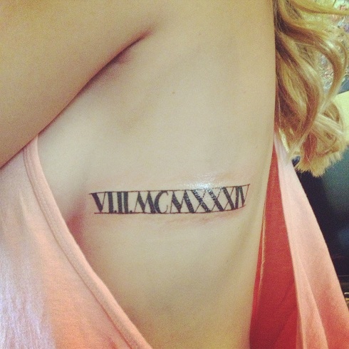 Sparkling Roman Numeral Tattoo Design