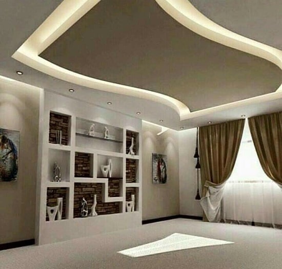 False Ceiling for Square Living Room