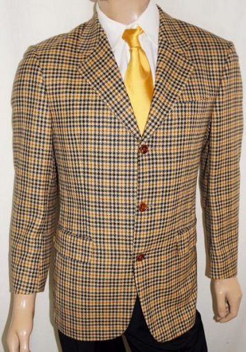 Yellow Plaid Blazer Men