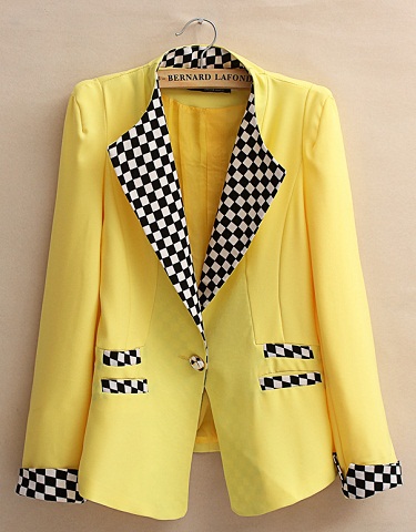 Yellow Blazer with Designs