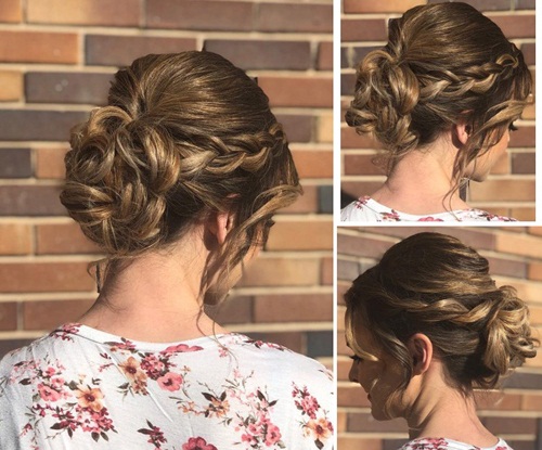 Messy Braided Bun Style