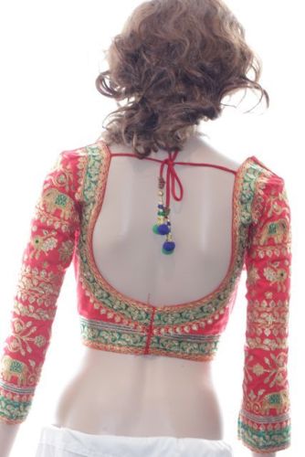 Red Blouse Designs-Rajasthani Red Blouse Design 5