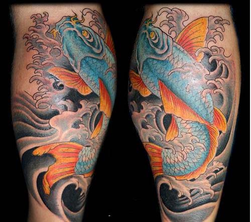 Koi Fish Leg Tattoo