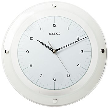 Curved Glass Crystal White Dial Clock