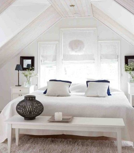 White Attic couple Bedroom