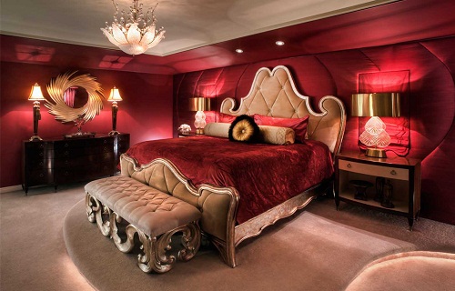 Red Glam couple Bedroom