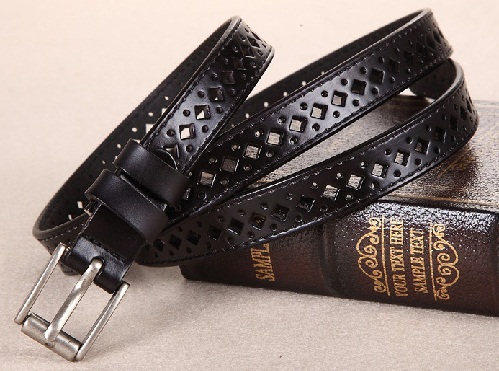 Hollow Carving Women’s Leather Belt for Jeans