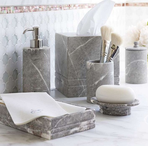 Designed Marble Bathroom accessory set