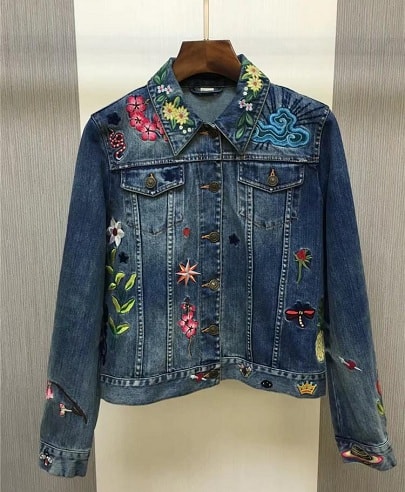 Embroidered Women’s Denim Blazer